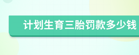 計(jì)劃生育三胎罰款多少錢