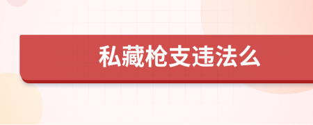 私藏槍支違法么