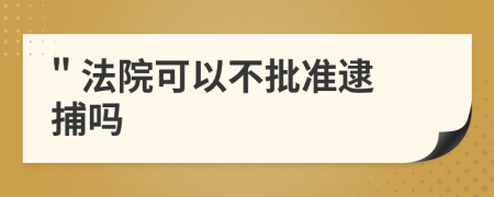" 法院可以不批準(zhǔn)逮捕嗎