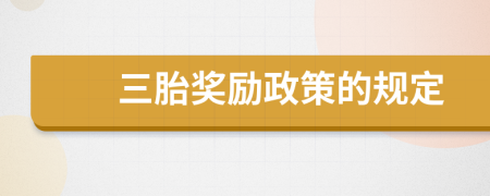 三胎獎勵政策的規(guī)定