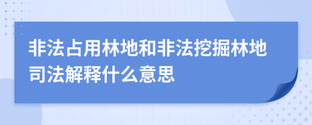 非法占用林地和非法挖掘林地司法解釋什么意思