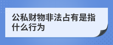 公私財物非法占有是指什么行為