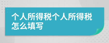 個(gè)人所得稅個(gè)人所得稅怎么填寫