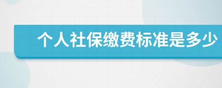 個人社保繳費標準是多少