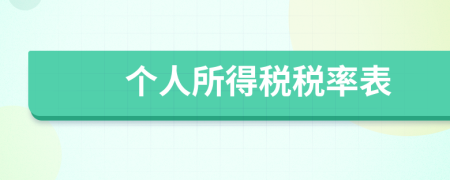 個(gè)人所得稅稅率表