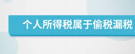 個人所得稅屬于偷稅漏稅