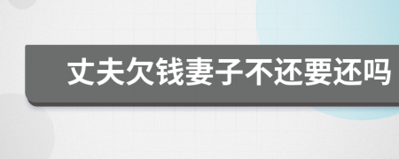 丈夫欠錢妻子不還要還嗎