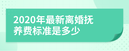 2020年最新離婚撫養(yǎng)費標準是多少