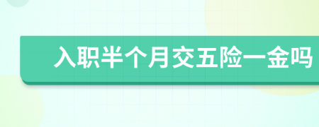入職半個月交五險一金嗎