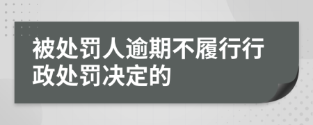 被處罰人逾期不履行行政處罰決定的