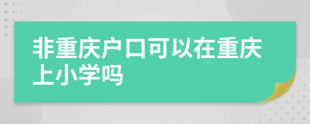 非重慶戶口可以在重慶上小學(xué)嗎