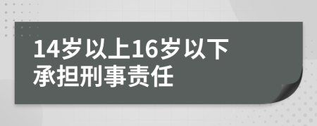 14歲以上16歲以下承擔(dān)刑事責(zé)任