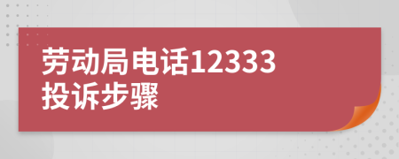 勞動局電話12333投訴步驟