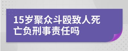 15歲聚眾斗毆致人死亡負(fù)刑事責(zé)任嗎