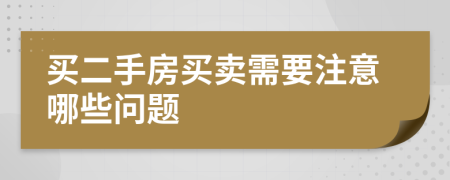 買(mǎi)二手房買(mǎi)賣(mài)需要注意哪些問(wèn)題