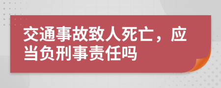 交通事故致人死亡，應當負刑事責任嗎