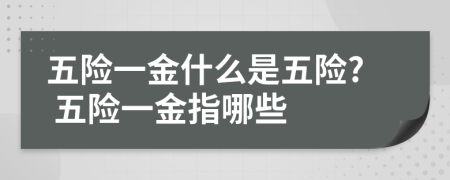 五險一金什么是五險? 五險一金指哪些