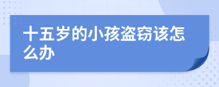 十五歲的小孩盜竊該怎么辦
