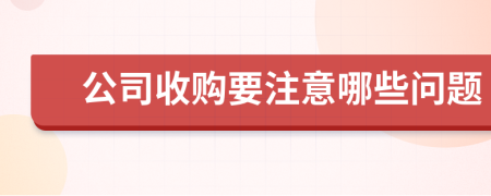 公司收購要注意哪些問題