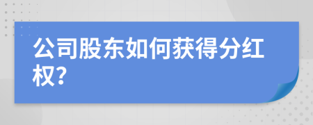 公司股東如何獲得分紅權(quán)？