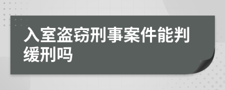 入室盜竊刑事案件能判緩刑嗎
