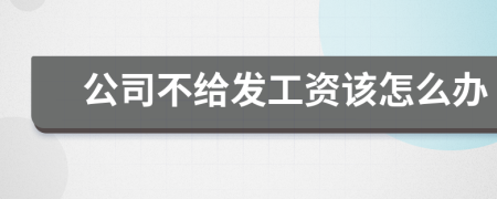 公司不給發(fā)工資該怎么辦