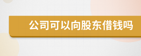 公司可以向股東借錢嗎