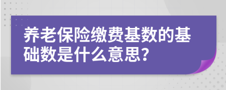 養(yǎng)老保險繳費基數(shù)的基礎數(shù)是什么意思？