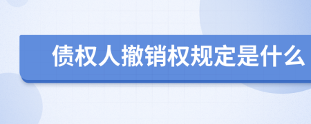 債權人撤銷權規(guī)定是什么