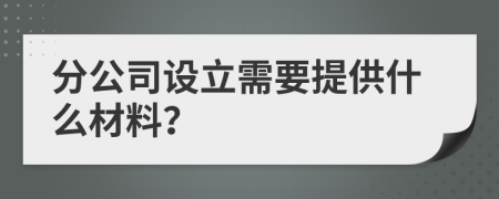 分公司設立需要提供什么材料？