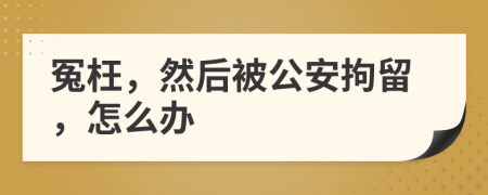 冤枉，然后被公安拘留，怎么辦