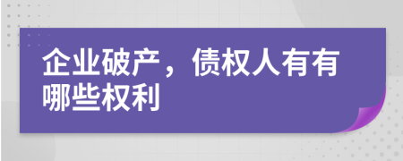 企業(yè)破產(chǎn)，債權(quán)人有有哪些權(quán)利