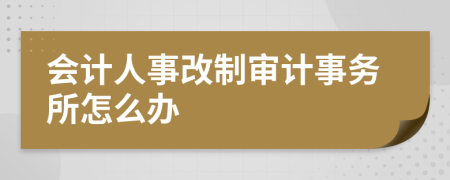 會(huì)計(jì)人事改制審計(jì)事務(wù)所怎么辦