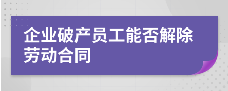 企業(yè)破產(chǎn)員工能否解除勞動(dòng)合同