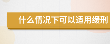 什么情況下可以適用緩刑