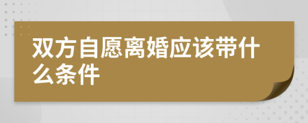 雙方自愿離婚應(yīng)該帶什么條件