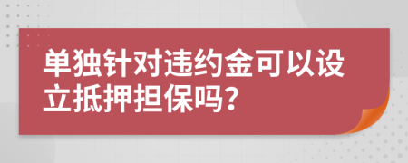 單獨(dú)針對(duì)違約金可以設(shè)立抵押擔(dān)保嗎？