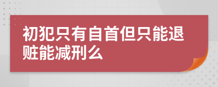 初犯只有自首但只能退贓能減刑么