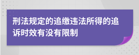 刑法規(guī)定的追繳違法所得的追訴時效有沒有限制