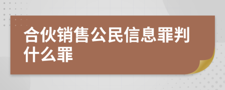 合伙銷售公民信息罪判什么罪