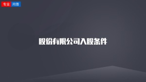 股份有限公司入股條件
