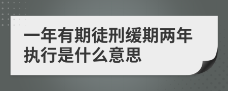 一年有期徒刑緩期兩年執(zhí)行是什么意思