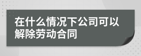 在什么情況下公司可以解除勞動(dòng)合同