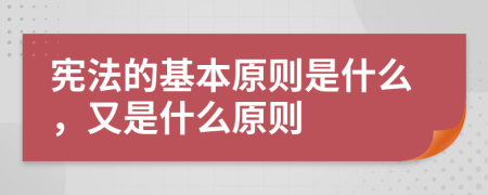 憲法的基本原則是什么，又是什么原則