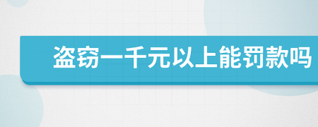 盜竊一千元以上能罰款嗎