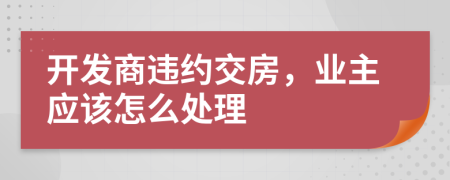 開(kāi)發(fā)商違約交房，業(yè)主應(yīng)該怎么處理