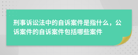 刑事訴訟法中的自訴案件是指什么，公訴案件的自訴案件包括哪些案件