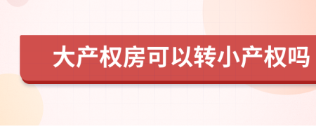 大產(chǎn)權(quán)房可以轉(zhuǎn)小產(chǎn)權(quán)嗎