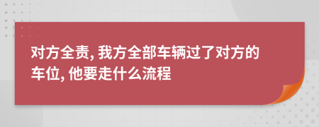 對方全責(zé), 我方全部車輛過了對方的車位, 他要走什么流程