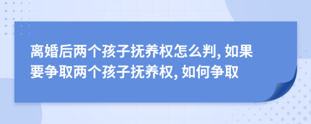 離婚后兩個(gè)孩子撫養(yǎng)權(quán)怎么判, 如果要爭(zhēng)取兩個(gè)孩子撫養(yǎng)權(quán), 如何爭(zhēng)取